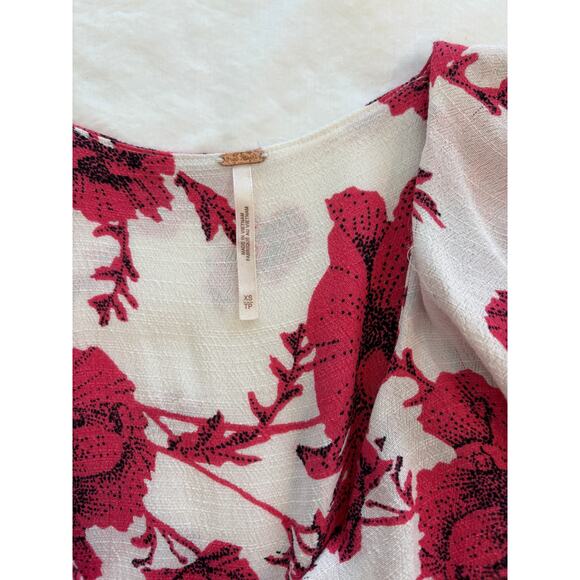 Free People Deep V Wrap Ruffle Detail Mini Dress Size XS - Picture 2 of 3